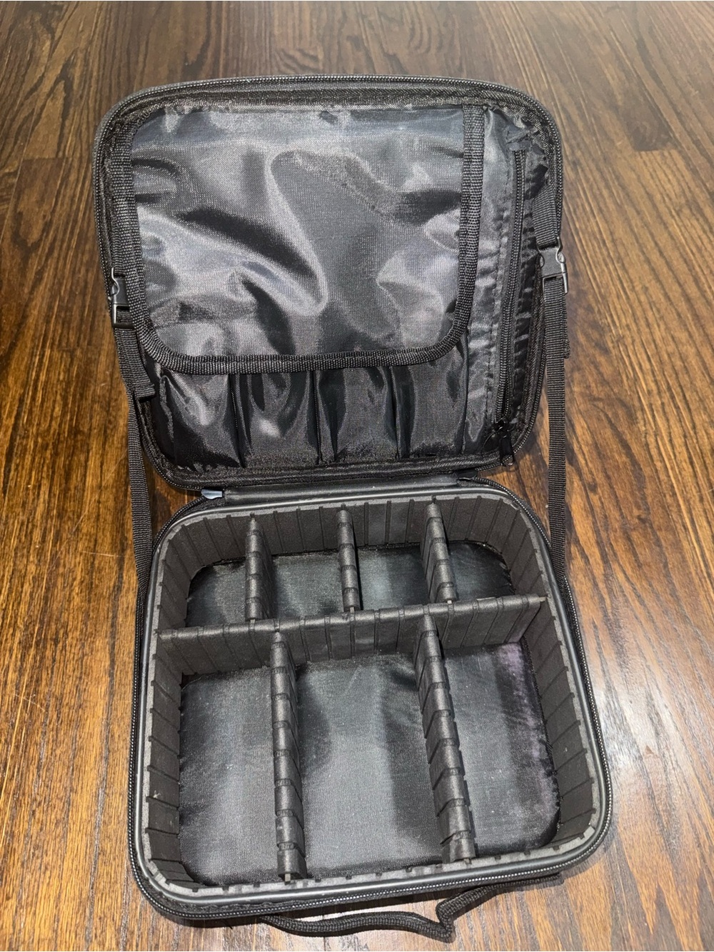 Black Portable Organizer Case with Adjustable Dividers